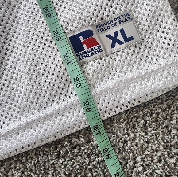 Russell Athletic Men Jerseys White Short Sleeve Football Mesh. Size XL. New with - Picture 4 of 5